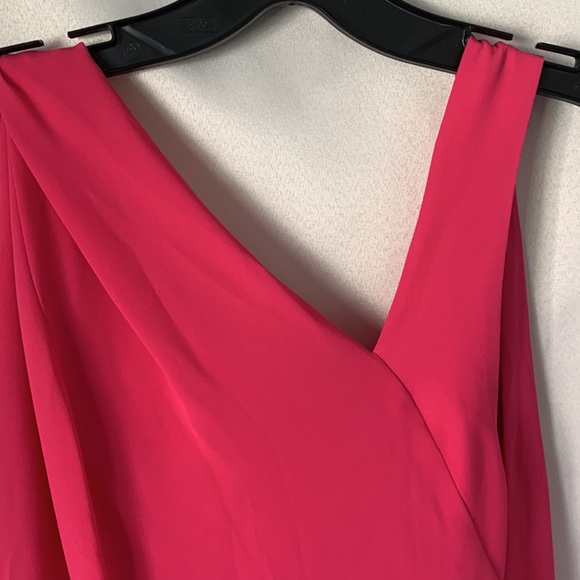 HALSTON Arymetric Draped Gown Azalea Pink 12   NEW MSRP $395 - Picture 3 of 17